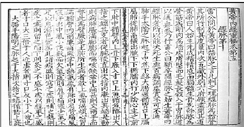 《黄帝内经》中的经脉第十篇